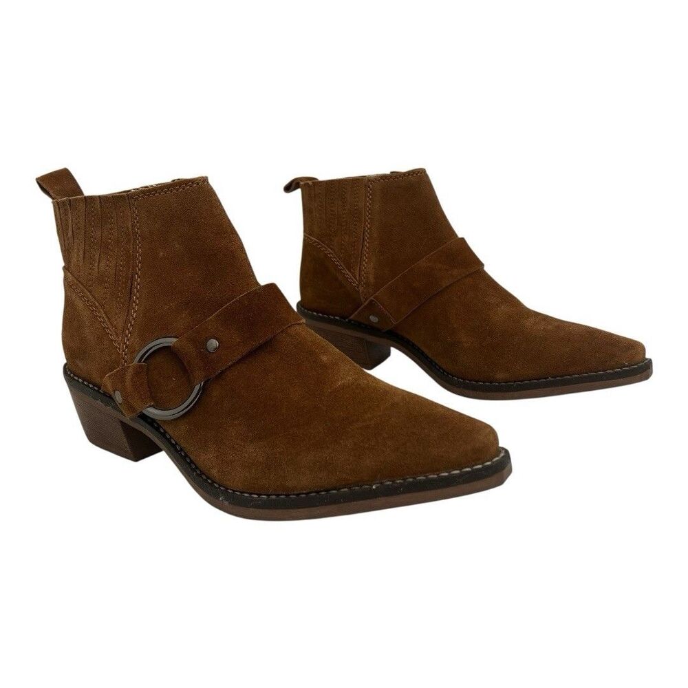 Able Local + Global Womens Size 6 Brown Suede Western Ankle Boot